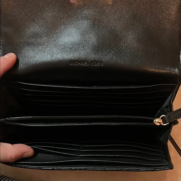 Michael Kors Black Quilted Wallet with Gold Clasp - Picture 7 of 11